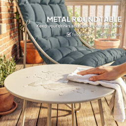 Outsunny 3 Piece Bistro Set, Outdoor Table And Chair Set With Footstool - thumbnail 8