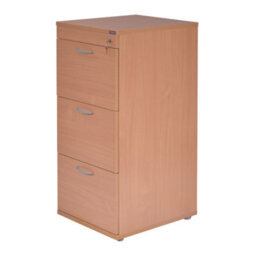 RB UK Nautilus Designs 3 Drawer Filing Cabinet Office File Cabinet A4 Letter Size Beech - thumbnail 1