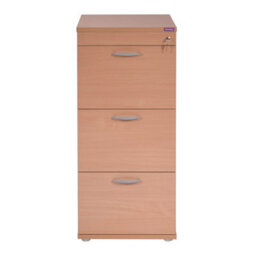 RB UK Nautilus Designs 3 Drawer Filing Cabinet Office File Cabinet A4 Letter Size Beech - thumbnail 2