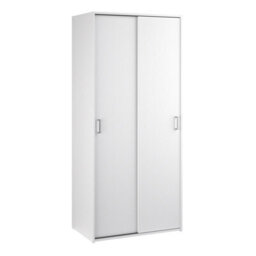 Furniture To Go Space Wardrobe With 2 Sliding Doors In White (W) 77.6 X  (H) 175.4 X  (D) 48.2Cm - thumbnail 2