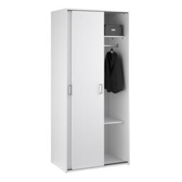 Furniture To Go Space Wardrobe With 2 Sliding Doors In White (W) 77.6 X  (H) 175.4 X  (D) 48.2Cm - thumbnail 7