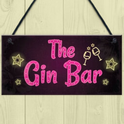 Red Ocean Novelty Gin Bar Sign Neon Effect Home Bar Man Cave Kitchen Sign Gin Gifts - thumbnail 2