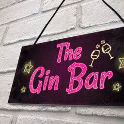 Red Ocean Novelty Gin Bar Sign Neon Effect Home Bar Man Cave Kitchen Sign Gin Gifts - thumbnail 7