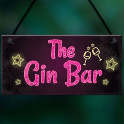Red Ocean Novelty Gin Bar Sign Neon Effect Home Bar Man Cave Kitchen Sign Gin Gifts - thumbnail 5