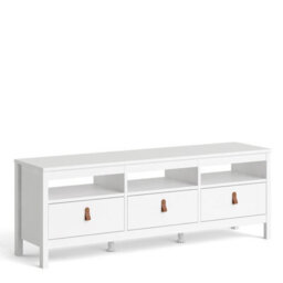 Furniture To Go Barcelona Tv-Unit 3 Drawers In White - thumbnail 1