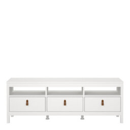 Furniture To Go Barcelona Tv-Unit 3 Drawers In White - thumbnail 3