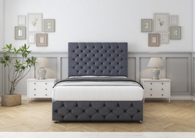 "Comfort Florida Steel Plush Divan Bed Base No Drawers - 26"" Strutted & 12"" Footboard 3' Single" - image 1