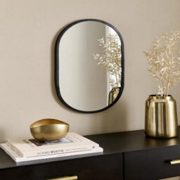 Biznest 50X30Cm Black Oval Large Mounted Mirror Wall Mirror For Living Room Bedroom Hallway Home Decor Birthday House Warming