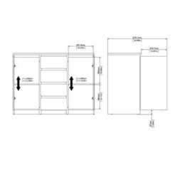 Furniture To Go Naia Sideboard 4 Drawers 2 Doors In Concrete And White High Gloss (W) 120.8 X  (H) 90.7 X (D) 50Cm - thumbnail 9