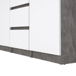 Furniture To Go Naia Sideboard 4 Drawers 2 Doors In Concrete And White High Gloss (W) 120.8 X  (H) 90.7 X (D) 50Cm - thumbnail 7