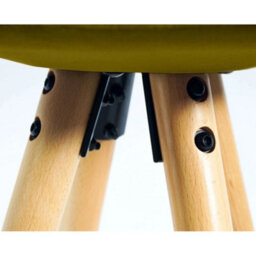 Single Olive Green Velvet Bar Stool Chrome Footrest Scandinavian - thumbnail 3
