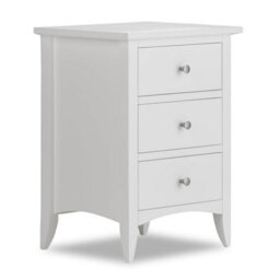 Statement Furniture Edward Hopper White 3 Drawer Bedside Table - thumbnail 1