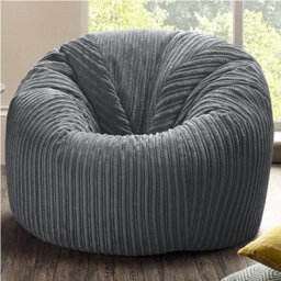 Beautiful Beanbags Adult Classic Beanbag Jumbo Cord Bean Bags Ready Filled - Grey - thumbnail 3
