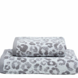 Fusion Animal Print Heavyweight 100% Cotton Grey Jacquard Towel - thumbnail 2