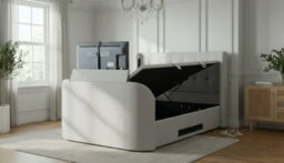 Prestige True Sound 5.1 Media Ottoman Tv Bed With Built In Soundbar In Natural Fabric - Super King 6Ft - thumbnail 2
