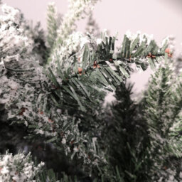 Samuel Alexander 8Ft (240Cm) Premier Slim Green Lapland Spruce Snow Flocked Christmas Tree Pe Pvc Mixed Branches - thumbnail 7