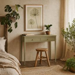 Wyld Haus Maragogi Sage Green Wood Grain Two Drawer Desk - thumbnail 1