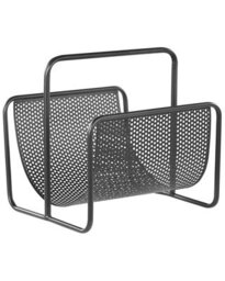 Beliani Black Iron Magazine Rack - Portable Top-Handle Storage - thumbnail 3