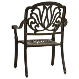 Berkfield 5 Piece Bistro Set Cast Aluminium Bronze - thumbnail 5