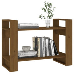 Berkfield Book Cabinet/room Divider Honey Brown 80X35X56.5 Cm Solid Wood - thumbnail 4