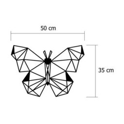Decortie Modern Metal Wall Art Butterfly Theme Home Ornament Decorative Minimalist Design Hanging Wall Sculpture, Black - thumbnail 4
