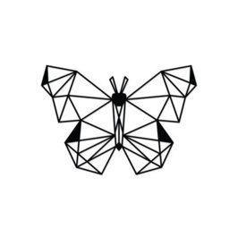Decortie Modern Metal Wall Art Butterfly Theme Home Ornament Decorative Minimalist Design Hanging Wall Sculpture, Black - thumbnail 2