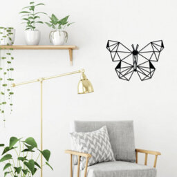 Decortie Modern Metal Wall Art Butterfly Theme Home Ornament Decorative Minimalist Design Hanging Wall Sculpture, Black - thumbnail 1