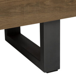 Beliani 2-Door Sideboard Dark Brown Wood-Effect Veneer With Graphite Grey Metal Base, 4 Shelves - W94 X D42 X H79Cm - thumbnail 9