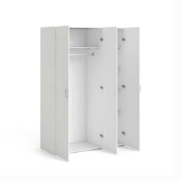 Wyld Haus Munich White 3-Door Wooden Wardrobe With 6 Shelves - thumbnail 6