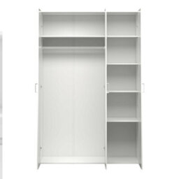 Wyld Haus Munich White 3-Door Wooden Wardrobe With 6 Shelves - thumbnail 7
