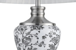 Lighting Supermarket Hepburn Large Ceramic Table Lamp Grey Linen Shade Black Printed Finish 58Cm - thumbnail 3