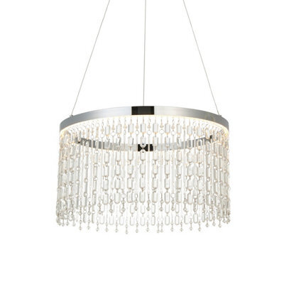 Luminosa Lighting Luminosa Liliana Single Pendant Ceiling Lamp, Chrome Plate, Crystal Glass - image 1