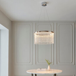 Luminosa Lighting Luminosa Liliana Single Pendant Ceiling Lamp, Chrome Plate, Crystal Glass - thumbnail 4