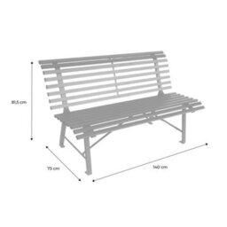 Sweeek - Steel Garden Bench 2-Seater Anthracite 140X81.5X73 Cm - Nima - thumbnail 5