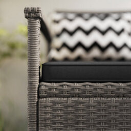 Outsunny 160L Rattan Garden Storage Bench, Cushioned Outdoor Bench, Grey - thumbnail 9