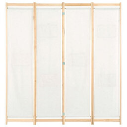 Berkfield 4-Panel Room Divider Cream 160X170X4 Cm Fabric - thumbnail 2