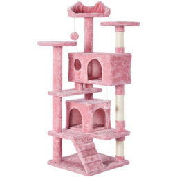 Yaheetech 137Cm Cat Tree Tower With Scratching Posts - Pink - thumbnail 2
