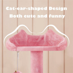 Yaheetech 137Cm Cat Tree Tower With Scratching Posts - Pink - thumbnail 4