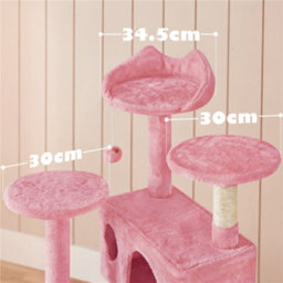 Yaheetech 137Cm Cat Tree Tower With Scratching Posts - Pink - thumbnail 5