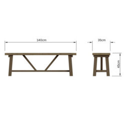 Fwstyle 1.4M Solid Pine Dining Bench - thumbnail 4