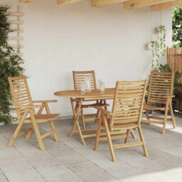 Berkfield Garden Dining Set 5 Pcs Brown Solid Teak Wood - thumbnail 4