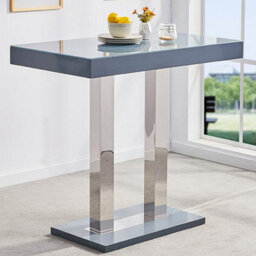 Furniture in Fashion Caprice Grey High Gloss Bar Table 4 Ritz Black White Stools - thumbnail 2