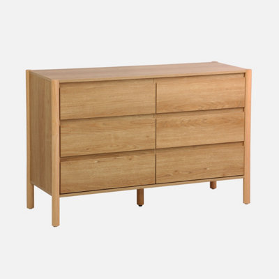 Sweeek - Wood Decor Chest With 6 Drawers Natural 120X42X78 Cm - Harmony - image 1