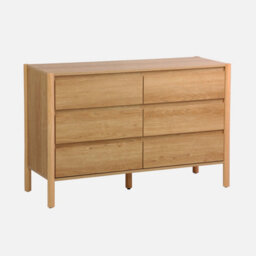 Sweeek - Wood Decor Chest With 6 Drawers Natural 120X42X78 Cm - Harmony
