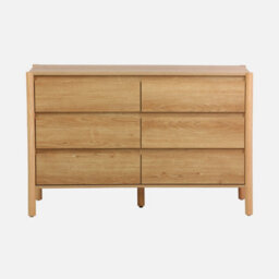 Sweeek - Wood Decor Chest With 6 Drawers Natural 120X42X78 Cm - Harmony - thumbnail 2