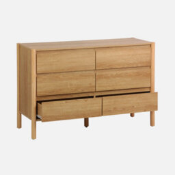 Sweeek - Wood Decor Chest With 6 Drawers Natural 120X42X78 Cm - Harmony - thumbnail 3