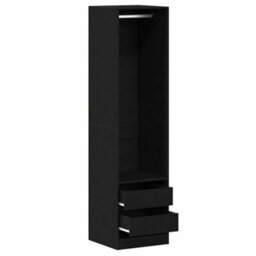 Vidaxl Wardrobe With Drawer Black Oak 50 X 50 X 200 Cm Engineered Wood - thumbnail 5
