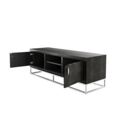 Wyld Haus Recife 2-Door Tv Unit In Black Charcoal Shagreen By - thumbnail 5