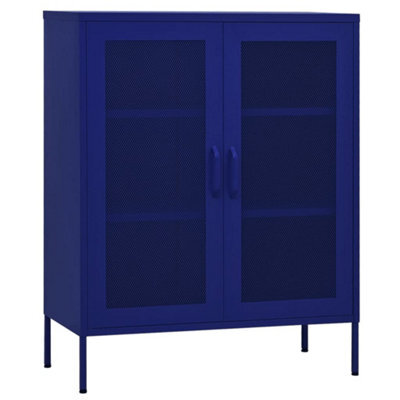 Berkfield Durable Storage Cabinet Navy Blue 80X35X101.5 Cm Steel - image 1