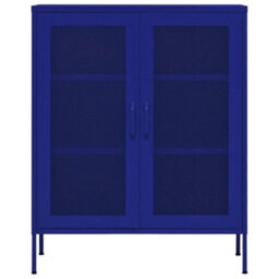 Berkfield Durable Storage Cabinet Navy Blue 80X35X101.5 Cm Steel - thumbnail 3